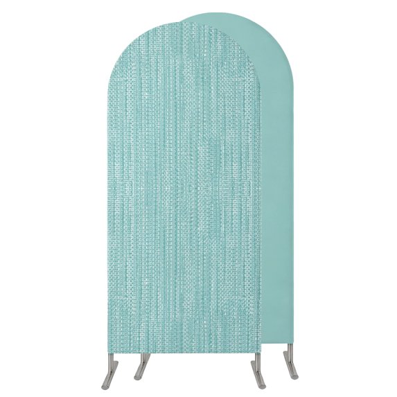 5FT Arch Backdrop Covers, Modern Bohemia Wedding Arch Cover Stretchy, Solid Color Minimalist Linen Aqua Chiara Arches Backdrop Stand Covers for Birthday Baby Shower Party Banquet Decor