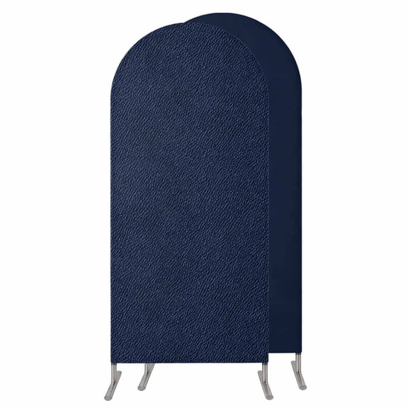 5FT Arch Backdrop Covers, Solid Dark Blue Wedding Arch Cover Stretchy, Minimalism Abstract Denim Texture Chiara Arches Backdrop Stand Covers for Birthday Baby Shower Party Banquet Decor