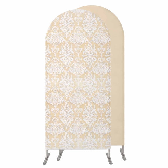 5FT Arch Backdrop Covers, Yellow Ethnic Boho Wedding Arch Cover Stretchy, Vintage Mexican Flowers Southwestern Chiara Arches Backdrop Stand Covers for Birthday Baby Shower Party Banquet Decor