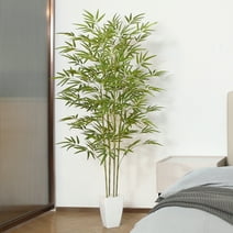 5FT Artificial Bamboo Plant With Like Real leaves in Planter, 8lb, DR.Planzen