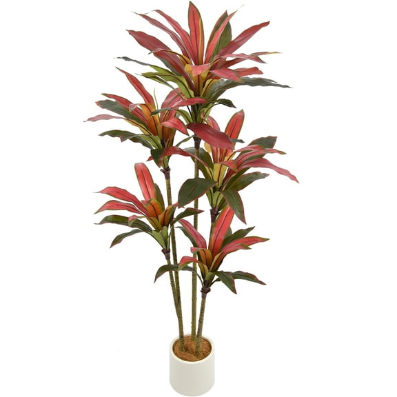 5FT Artificial Plants Indoor Dracaena Tree, Tall Large Faux Plants with Realistic Leaves, Fake Tree Floor Plant Dragon Tree for Home Office Decor
