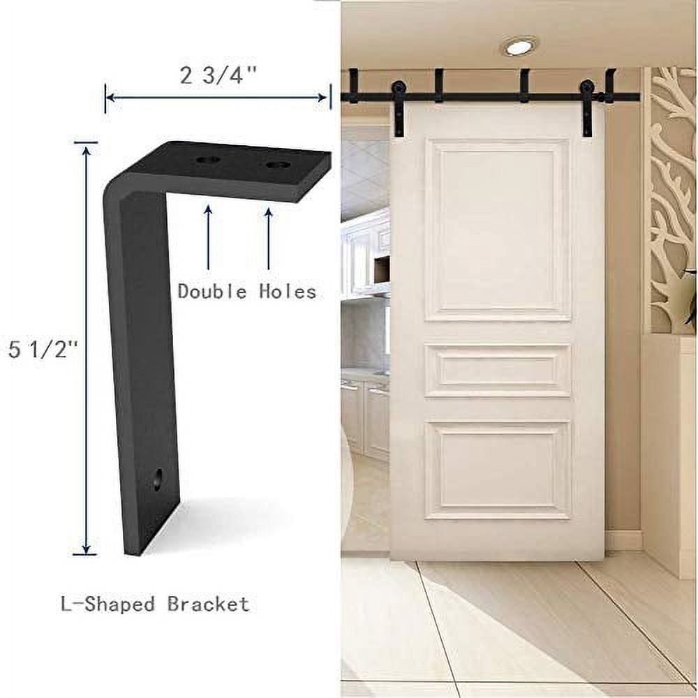 5FT Ceiling Mount Bracket Sliding Barn Door Hardware Kit Black,Strong