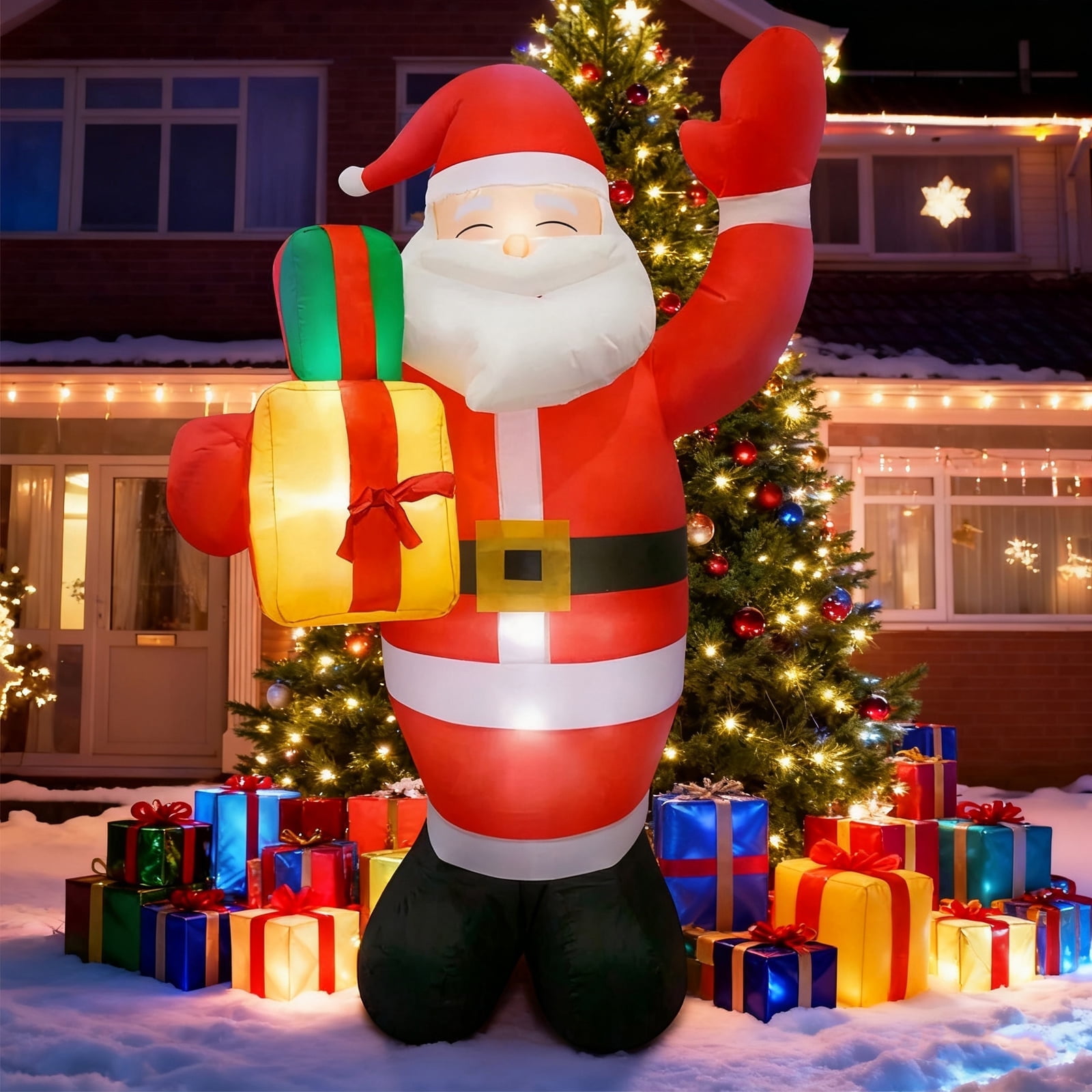 5FT Christmas Inflatable Santa Claus Outdoor Decorations, Blow up Santa