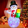thumbnail image 1 of 5FT Christmas Inflatables Snowman Decorations With 360°Rotating Colorful Led Lights Outdoor Christmas Decorations Blow Up For Indoor Outdoor Yard Garden Decor, 1 of 7