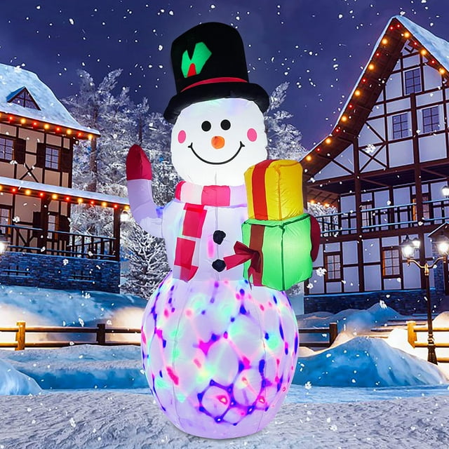 5FT Christmas Inflatables Snowman Outdoor Decorations, Blow Up Snowman ...