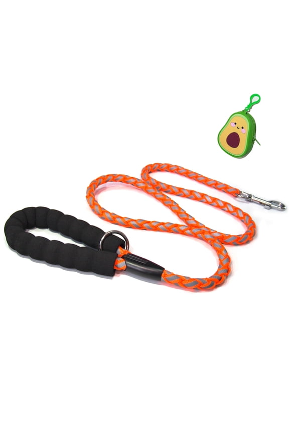 5FT Dog Leash with Comfortable Padded Handle and Highly Reflective Threads for Small Medium and Large Dogs