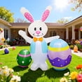 thumbnail image 1 of 5FT Easter Inflatables Bunny with Egg LED Lights Quick Inflation Outdoor Yard Decoration Easter Decor Holiday Inflatable for Patio Garden Lawn, 1 of 7