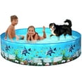 thumbnail image 1 of Kiddie Pool Foldable Non-Inflatable Hard Plastic for Kids, Toddlers, Adults, Dogs 5FT, 1 of 14