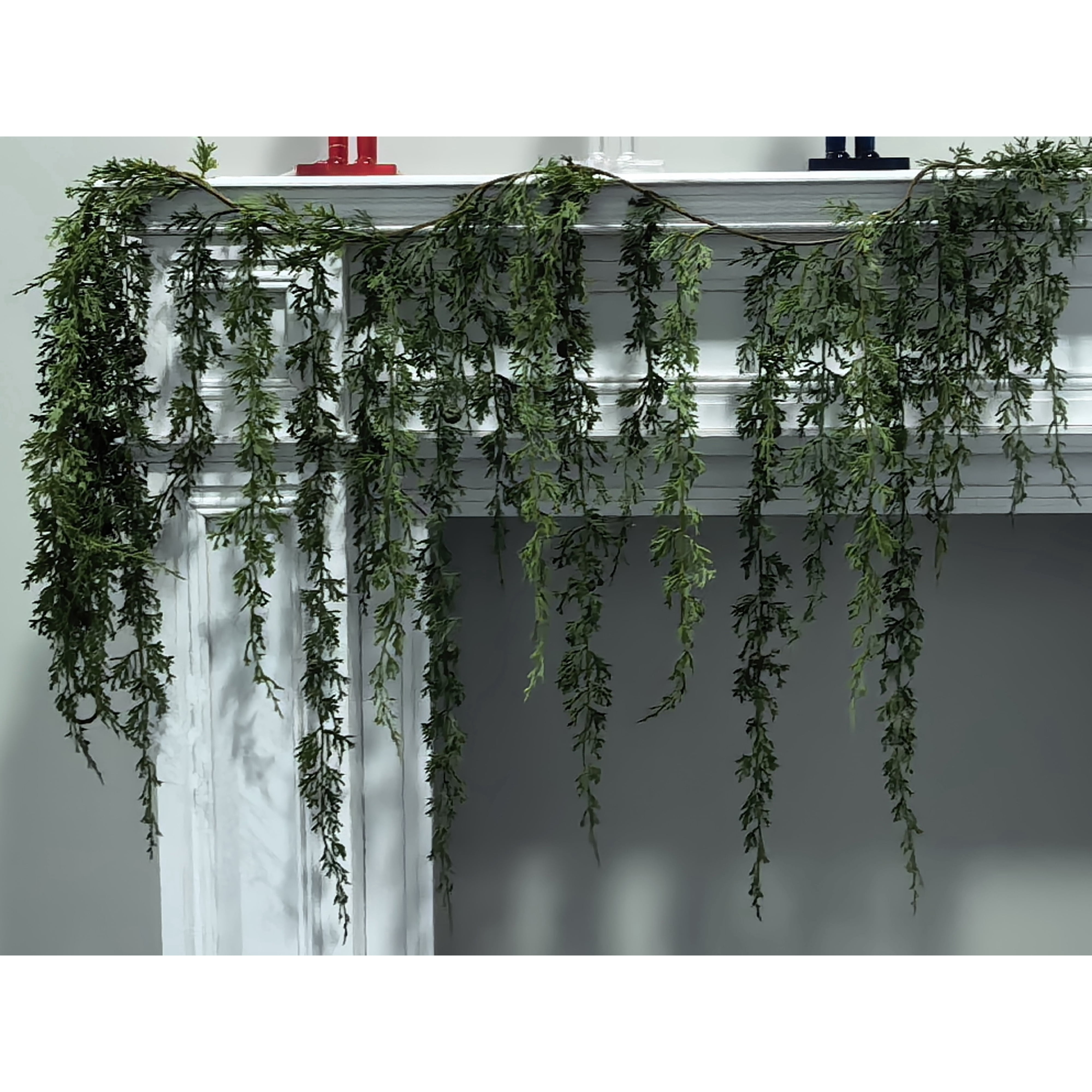 Holiday Time Green Artificial Christmas Greenery Garland for Mantels and Staircases, 5-Foot