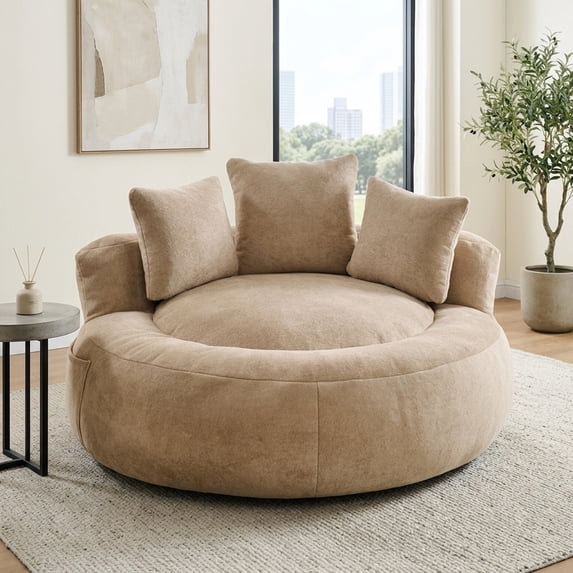 5FT Giant Bean Bag Chair with Foam Filler, Oversized Comfy Floor Sofa for Adults Teens