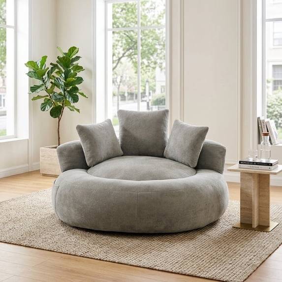 5FT Giant Foam Bean Bag Chair Lounger with 3 Pillows, Oversized Comfy Floor Sofa for Adults & Teens