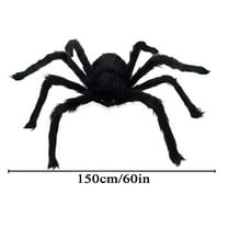 5FT Giant Halloween Spider Decor (59") - Realistic Hairy Scary Spider with Glowing Red Eyes | Poseable Outdoor/Indoor Decoration for Haunted Houses & Yards
