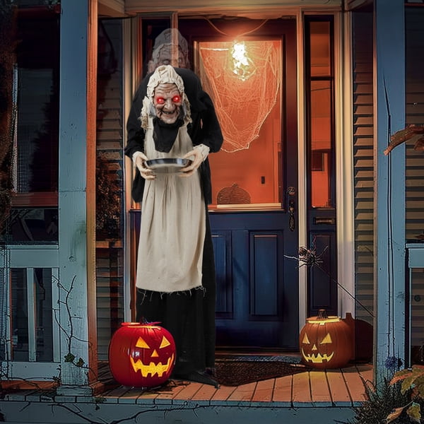 5FT Halloween Standing Decoration, Sensor-Activated (Lights/Sounds/Swaying), Waterproof Polyester for Yard/Garden