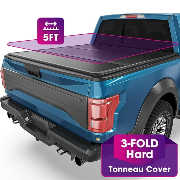 5FT Hard Folding 3-Fold Truck Bed Tonneau Cover for Jeep Gladiator JT 2020-2025