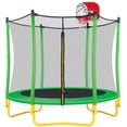 thumbnail image 1 of 5.5FT Kids Trampoline with Basketball Hoop, SEGMART Upgraded Indoor Toddler Trampoline with Enclosure for Kids, Outdoor Round Small Trampoline with Basketball, Gift for Boys Girls, 1 of 6
