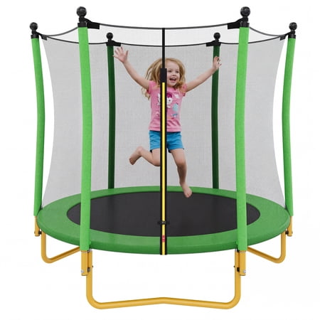 5.5FT Kids Trampoline with Safety Enclosure Net, SEGMART Upgraded Indoor Toddler Trampoline with Spring Padding for Kids, Outdoor Round Small Trampoline with Jumping Mat, Gift for Boys Girls