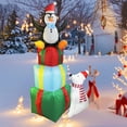 thumbnail image 1 of 5FT Lighted Christmas Inflatable Yard Decorations, Blow Up Christmas Penguin and Dog with 3 Wrapped Gift Boxes Christmas Decorations Outdoor for Holiday Christmas Party Yard Garden Decor, 1 of 4