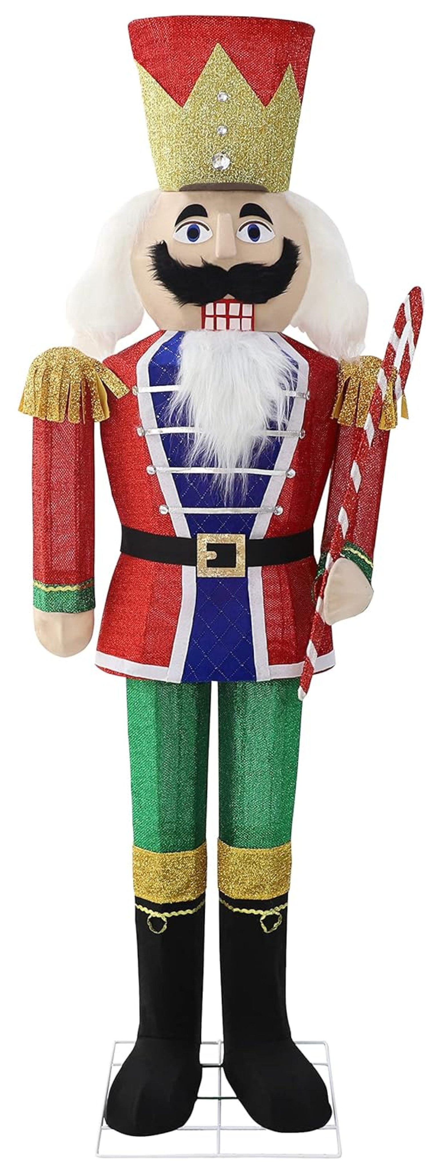 5FT Lighted Nutcracker with Candy Cane for Christmas Decoration, 3D Pre