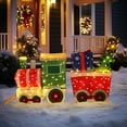 5FT Outdoor Christmas Decorations Train Set with 170 LED Lights