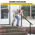 thumbnail image 1 of 5FT Outdoor Stair Handrail Kit, Adjustable Angle Black Aluminum Railing for Steps (Elderly Safe), 1 of 7