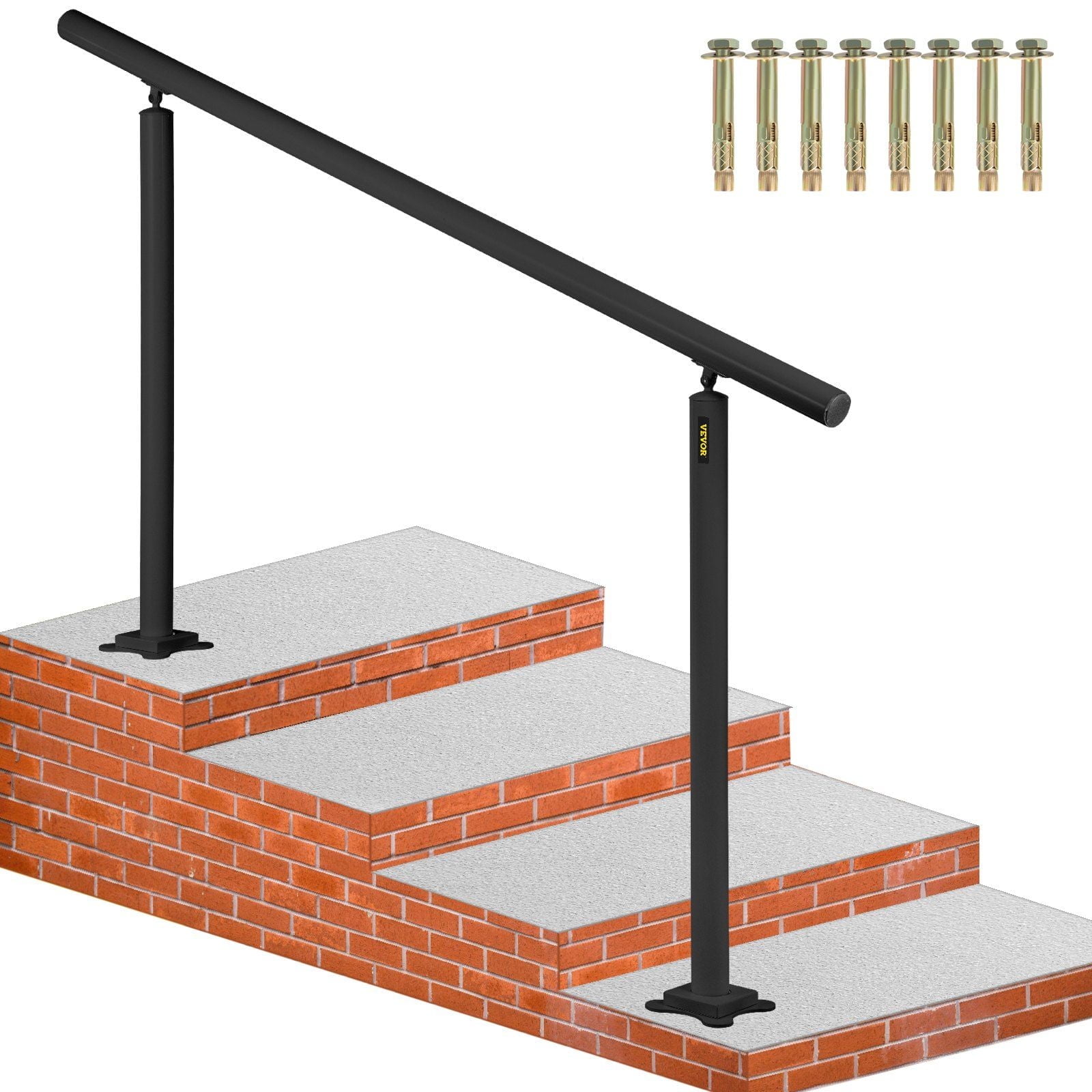 Dranite 5FT Outdoor Stair Railing Kit, Adjustable Angle Handrail for 0 ...