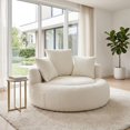 thumbnail image 1 of 5FT Oversized Round Memory Foam Bean Bag Chair with 3 Accent Pillows, 1 of 7