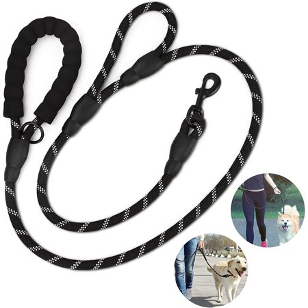 5FT Pet Dog Leash Highly Reflective Threads Double Handles Heavy Duty Adjustable