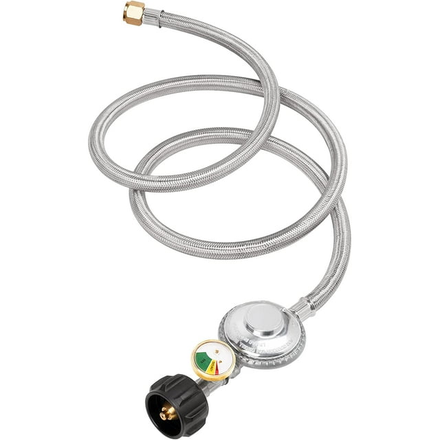 5FT Propane Regulator and Hose with Gauge, Fit for Propane Patio Heater