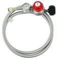 thumbnail image 1 of 5FT Stainless Steel Brass Propane Regulator And Hose 30 PSI Adjustable Heat Resistant Gas Grill Regulator Hose for Turkey Fryer Fire Pit Camping Stove, 1 of 10