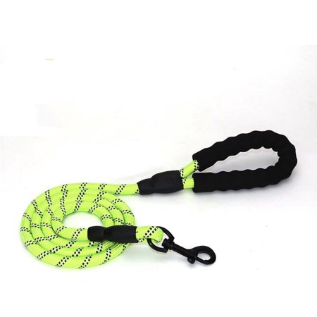 5FT Strong Rope Dog Leash with Comfortable Padded Handle Pet Bowl Dog Mountain Climbing Durable Braided Nylon Reflective Round Rope Dog Pet Leash Soft Handle Pet Outdoor Sports