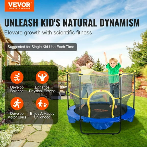 5FT Trampoline 50"/55"/56 * 35" for Indoor/Outdoor use for Toddlers, Foldable Mini Baby with Foam Handle, Recreational Birthday Gift