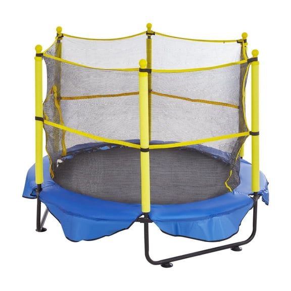 5FT Trampoline for Kids, 60" Indoor Outdoor Trampoline with Enclosure & Basketball Hoop, Mini Toddler Trampoline for 3+ Years Birthday Gift