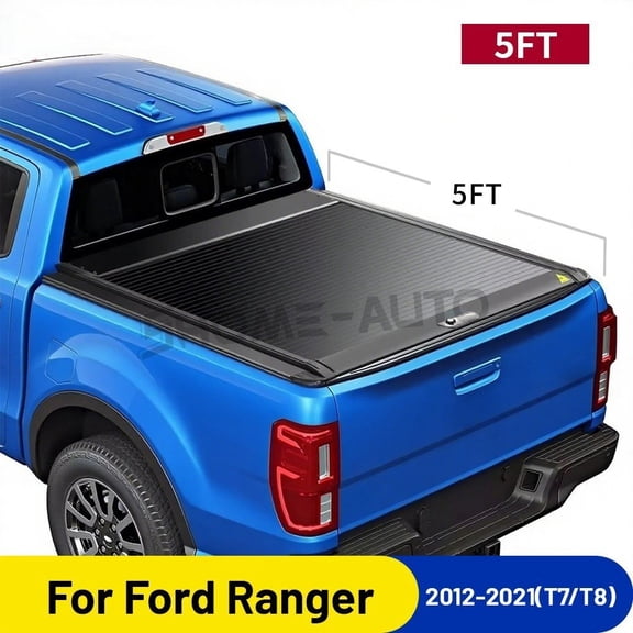 5FT Truck Tonneau Beds Covers Retractable Covers for Ford Ranger 2012-2022 Retractable Cover Aluminum