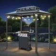 thumbnail image 1 of 5FT x 8FT Double Roof Aluminum BBQ Grill Gazebo with Grey Polycarbonate for Outdoor Use, 1 of 7