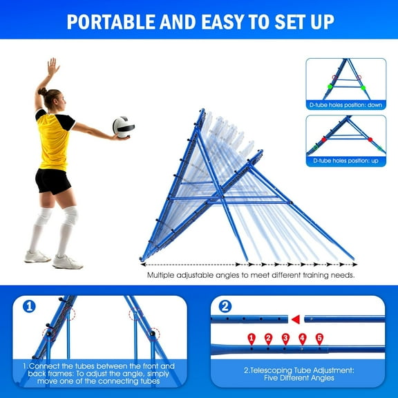 5FTx4FT Volleyball Baseball Rebounder Net - Softball & Lacrosse Training Equipment for Indoor/Outdoor Use