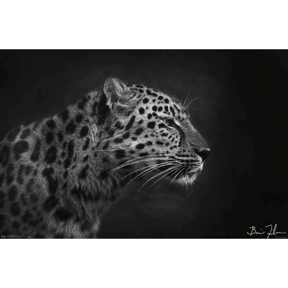 5FishCreative - Leopard Portrait Wall Poster, 14.725" x 22.375"