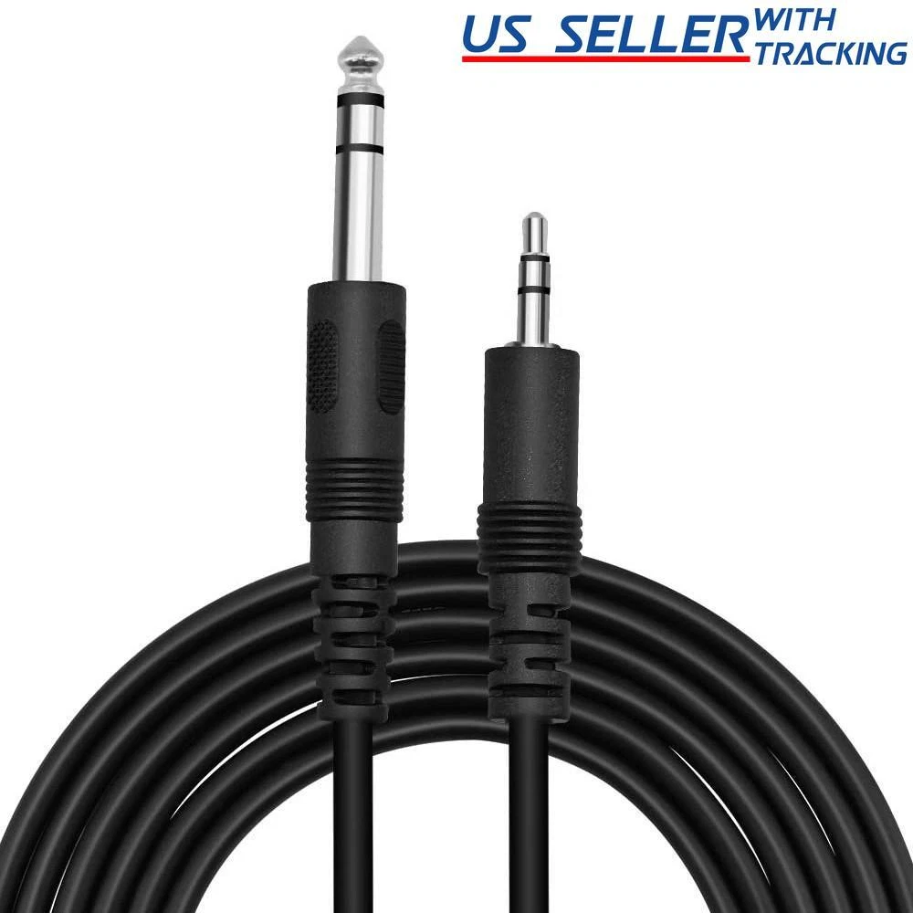 5Ft 6.35Mm 1/4" To 3.5Mm 1/8" Male Trs Stereo Audio Aux Adapter Conversion Cable