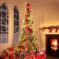 thumbnail image 1 of 5Ft Collapsible Christmas Tree Pop Up Christmas Tree,Popup Christmas Trees,Pre-Decorated Xmas Tree With 200 Warm Lights,Pop Up Christmas Tree For Home Party Holiday Decorations, 1 of 7