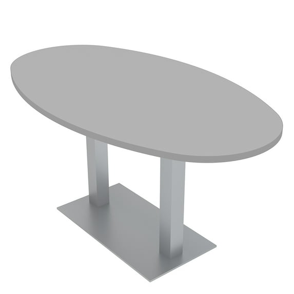 5Ft Conference Room Table With Metal Base Boat Oval Shape w/Electric
