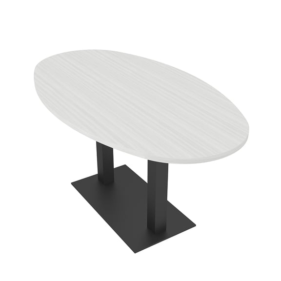 5Ft Conference Room Table With Metal Base Boat Oval Shape w/Electric