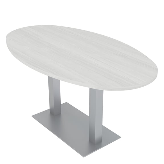 5Ft Conference Room Table With Metal Base Boat Oval Shape w/Electric