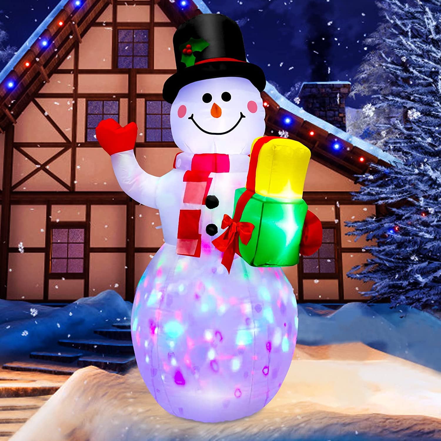 5Ft Inflatable Snowman Christmas Outdoor Decoration Blow Up Snowman ...