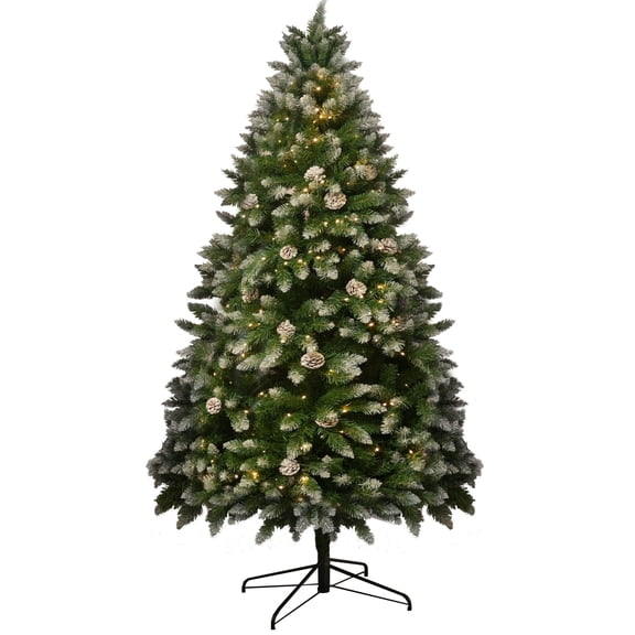5Ft Pre-Lit Artificial Christmas Tree - Holiday Xmas Pine Tree with 250 LED Lights & 44 Pine Cones