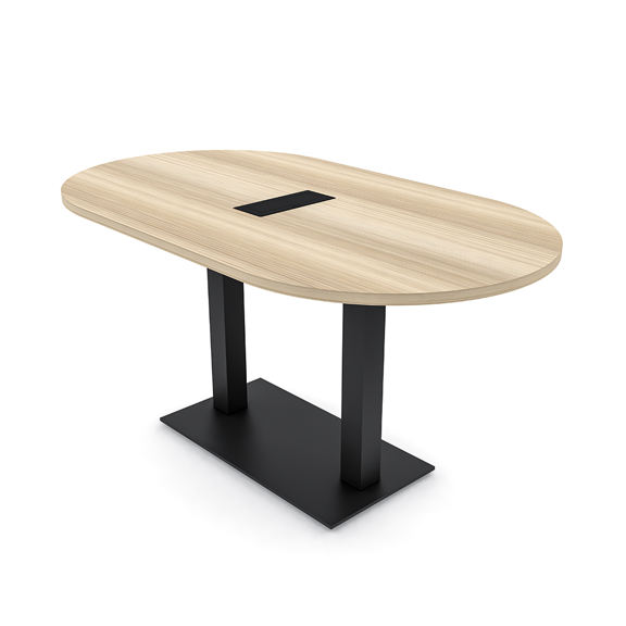 5Ft Racetrack Conference Table Metal Base Power Unit Harmony Series