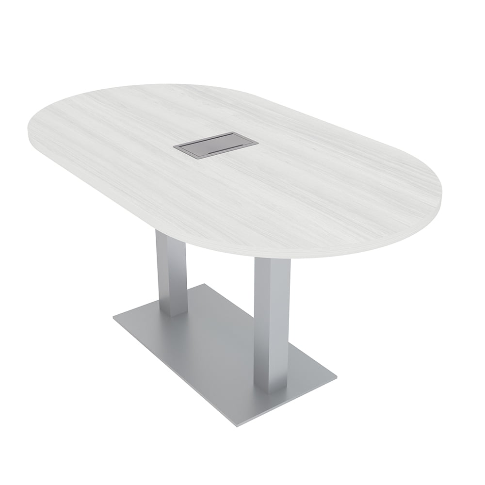 5Ft Racetrack Conference Table Metal Base Power Unit Harmony Series ...