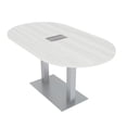 thumbnail image 1 of 5Ft Racetrack Conference Table Metal Base Power Unit Harmony Series, 1 of 7