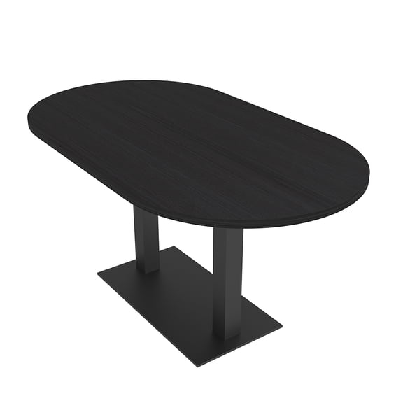 6 Person Racetrack Conference Table Metal Base Data And Electric Unit