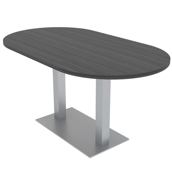 5Ft Racetrack Conference Table Metal Base Power Unit Harmony Series