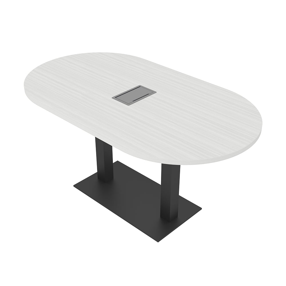 5Ft Racetrack Conference Table Metal Base Power Unit Harmony Series ...