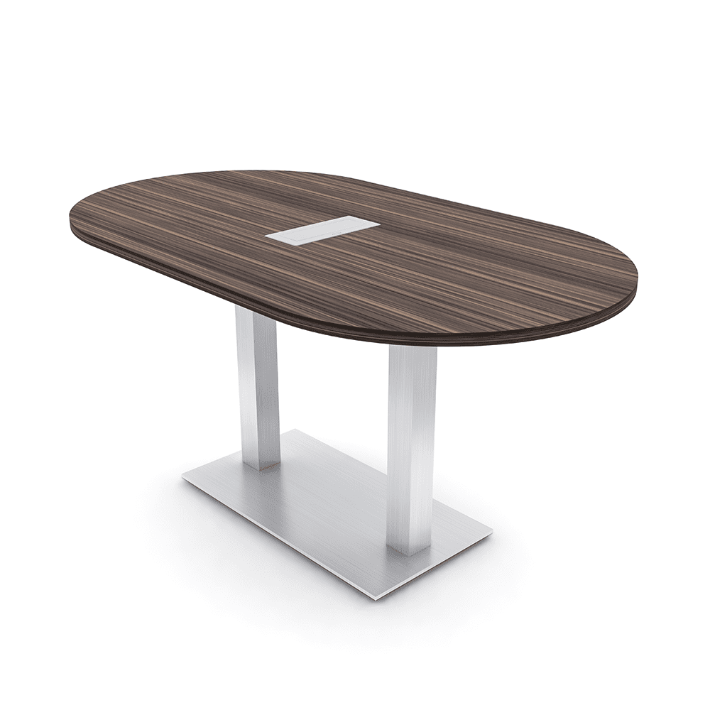 5Ft Racetrack Conference Table Metal Base Power Unit Harmony Series ...